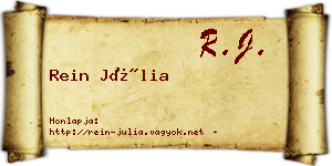 Rein Júlia névjegykártya